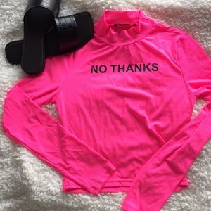 Tshirt Long sleeve neon pink  Barbiecore tee NWOT